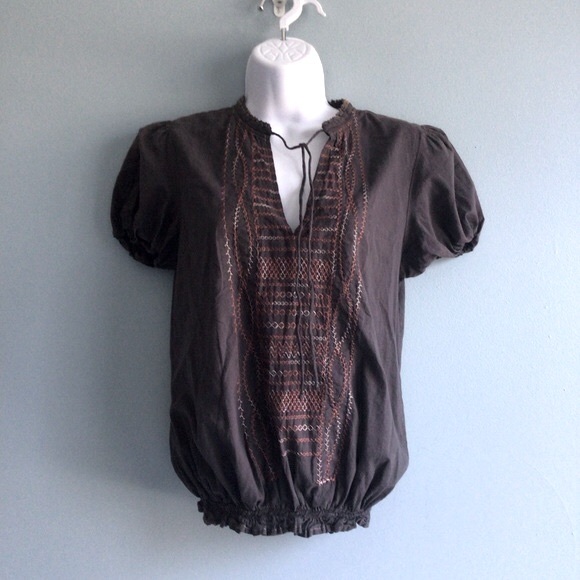 Sanctuary Cotton Tie-Front Boho Blouse S - Picture 2 of 5